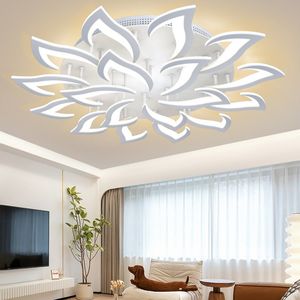 Louleurs de plafond LED lustre Lotus de luxe moderne pour la salle de vie de la chambre à coucher lampe à chambre à coucher.