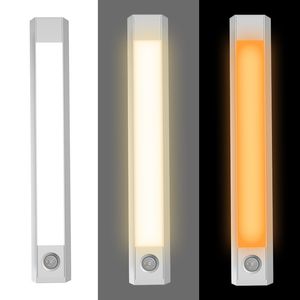 Lumière de placard à 60 LED avec capteur de mouvement, éclairage de cuisine, Rechargeable par USB, sous-meuble, pour chambre à coucher, CCT réglable