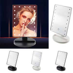 Espejos compactos LED para herramientas de maquillaje para dama Espejo de maquillaje de lavado portátil La lámpara de maquillaje puede sentarse estilo de batería de alta calidad 16 luces y 22 luces Stock Venta caliente de Amazon