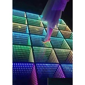 Pista de baile Led, configuración rápida, espejo infinito 3D portátil, iluminación de escenario, luces de entrega directa Otg46