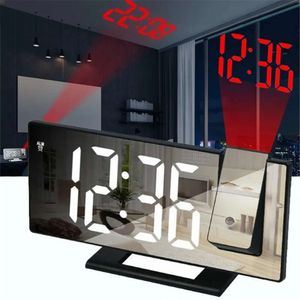 Relojes de mesa de alarma digital LED Techo de proyección de reloj de escritorio con temperatura de tiempo Pantalla de fondo de retroceso para dormitorio de casa 230531