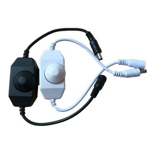 LED Dimmer Switch Brightness Adjust Controller for 3528 5050 5730 5630 Single Color Strip Light DC 12V 24V Black White1604
