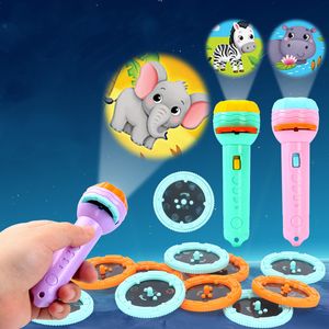 LED Effect Lights 72 Patterns Baby Sleeping Story Book Flashlight Projector Torch Lamp Toy Early Education for Kid Holiday Birthday Xmas Gift Light Up Toys