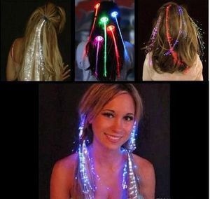 LED Flash trenza mujeres colorido luminoso pinzas para el cabello pasador fibra horquilla iluminar fiesta Bar noche Navidad juguetes decoración WY091