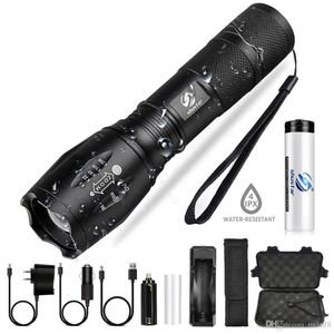 Linterna Led Ultra brillante antorcha T6/L2/V6 luz de Camping 5 modos de interruptor 10000 LM Zoomable bicicleta luz uso 18650 batería