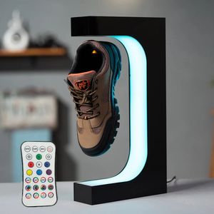 LED étagère à chaussures flottante 360 degrés rotation automatique présentoir chaussures magasin échantillon vitrine chaussures support Sneaker stockage 240323