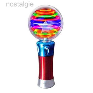 LED Flying Toys Stick Round Ball Sticks Sticks Spinning Ball Wand Stick Stick Party Fournitures LED BLAINS LET Toy Light Show Favor 240410