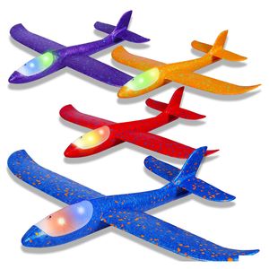 Led Flying Toys Ijo Light Airplane Toys17.5 Large Throwing Foam Plane2 Modos de vuelo Glider Planeoutdoor para niños regalo volador Niños Gir Dhr7I