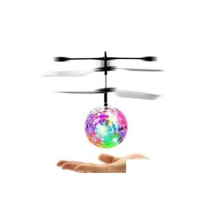 Led Flying Toys Rc Ball Aircraft Helicopter Flashing Light Up Toy Induction Electric Drone For Kids Children C044 Drop Delivery Gift Dhy4I