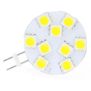 LED G4 Spot Spot Puck Light 10leds SMD 5050 3W AC / DC10-30V Dimmable Blanc 330LM Navires VR Dome Bulbe Marine