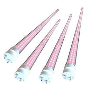 LED Grow Light Dual-End Powered Fluorescent Tube Remplacement Bi-Pin G13 Bas 4Ft Double Row Plant Bulb Lights Indoor Plants Full Spectrum crestech