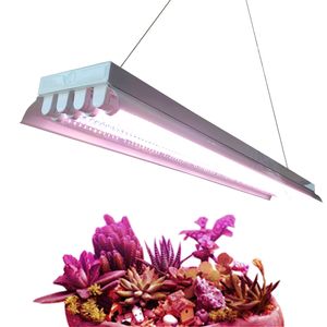 Lampe de croissance LED à double extrémité alimentée par tube fluorescent de remplacement Bi-Pin G13 Bas 4Ft Double Row Plant Bulb Lights Plantes d'intérieur Full Spectrum crestech