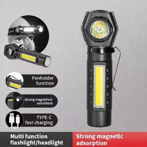 Phares LED, lumière forte, rechargeable, super lumineux, éclairage monté sur la tête, lampe de poche, mini lampe de travail portable d'extérieur 394777