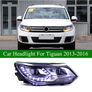 Conjunto de luces LED con ángulo de Luz De Carretera para faros delanteros de coche VW Tiguan 2013-2016, faros de señal de giro dinámicos