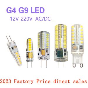 Lámpara LED G4 24led SMD 3014 3W g9 36LED 48LEDS 72LED cron luz blanco frío / blanco cálido 3014 SMD LED Crystal Corn Bulb Spot Light DC 12V AC110V 220v