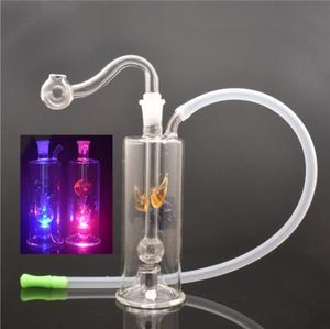 LED Light Glass Huile Briner Bongs DAB Percolater Bubbler Water Pipes avec tuyaux de brûleur d'huile en verre et Hose3065412