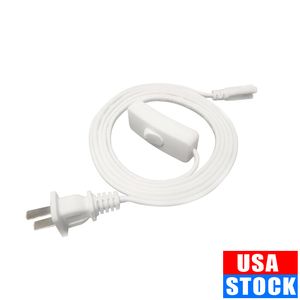 Extensión del conector T5 del interruptor del cable de alimentación de luz LED con enchufe de 2/3 clavijas para accesorios de tubo integrado T8 US 1FT 2FT 3.3FT 4FT 5FT 6 FT 6.6FT 100 piezas Crestech