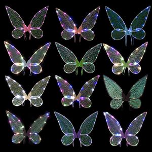 LED Light Sticks Butterfly Fairy Wings pour Halloween Cosplay Elf Princess Angel Stage Performance Décoration Party Favors Costume de Noël 230705