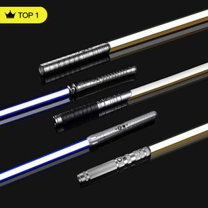 LED Light Sticks RGB Metal Lightsaber Laser Sword Sabre De Luz FOC Rave Weapon Dueling Flashing Toy 7 Color Changing Kpop Lightstick 230605