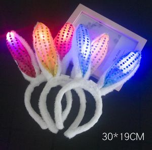 Couvre-chef lumineux à LED, oreilles de lapin, bandeau clignotant, bandeau Rave pour femmes et filles, bandeau lumineux, fournitures de fête, coiffure, cadeau de noël