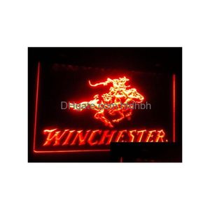LED Neon Sign B107 Winchester Armes à feu Gun Beer Bar Pub Club 3D Signes Light Home Decor Artisanat Drop Livraison Lumières Éclairage Vacances Dhtde