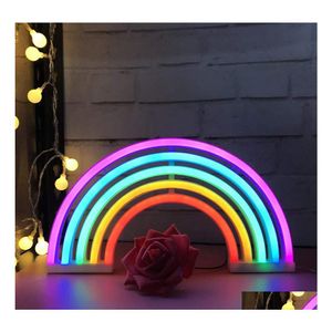 Led Neon Sign Cute Rainbow Light / Lámpara para decoración de dormitorio Lámparas Wall Girls Dormitorio Christmas Drop Delivery Lights Lighting Holiday Dhtqt