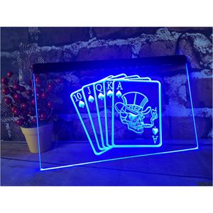 Led néon signe Royal Poker vente bière Bar Pub lumière décor à la maison artisanat livraison directe lumières éclairage vacances Dhayr