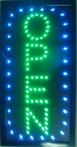 LED Open Vertical LED Neon Sign 19x10 