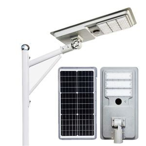 Lampadaire extérieur à LED lampadaire solaire intégré 50W 80W 100W module d'éclairage communautaire à induction avec capteur de mouvement lumières de parking du crépuscule à l'aube tout-en-un