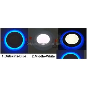Panneau lumineux Led Downlight 6W 9W 16W 24W, 3 Modes d'éclairage, rond, carré, acrylique, bleu, blanc chaud, encastré, Ceili Dhvf1