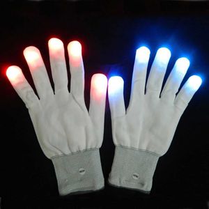 Jouet rave LED 6 modes Gants LED Gants Lights Finger clignotant White Glow Gloves Halloween Costume Party Light Up Toys Glow Party Supplies 240410