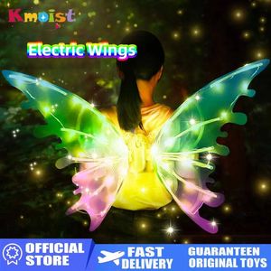 Led Rave jouet Halloween enfants cadeaux ailes électriques Costume magique LED lumières ailes de papillon musique pour animaux de compagnie Cosplay fête habiller bricolage aile électrique 231019
