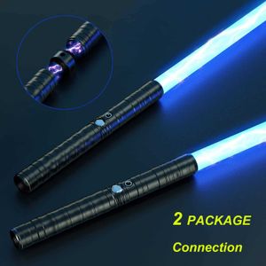 Led Rave Toy Lightsaber Alloy Rechargeable Cosplay 7 RGB 2 pcs Connectable 2-in-1 Color Advanced Hilt 3 Sound Model Y2303
