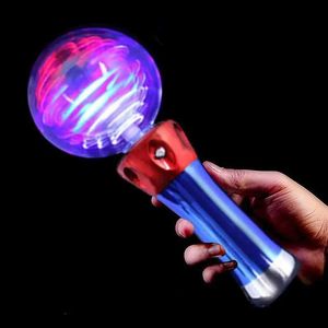 LED Rave Toy redondeada Redonda Glow Sticks Light Up Spinning Ball Wand Stick Party Suministries Stick Led Stick Explay Show Favor Halloween Regalo 240410