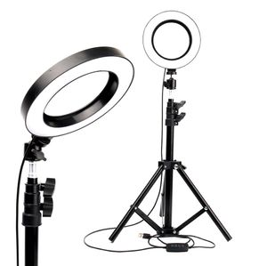 Éclairage intérieur LED anneau lumineux Photo Studio caméra photographie lampe vidéo à intensité variable pour maquillage Selfie avec trépied support pour téléphone