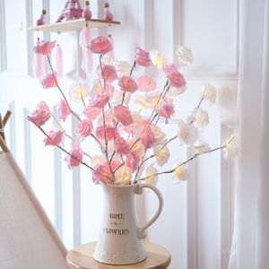 LED Roses Lumière rose branche d'arbre Décoration chaîne de lampe chambre créative Saint Valentin décorations romantiques proposition de lanterne accessoires T9I001294