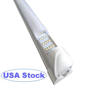 LED Shop Light 8FT 4FT 72W 144W 6000K Blanc Froid NO-RF Driver 4 Rangée T8 8 Pieds LED Tube Luminaire Plafonniers Utilitaires Liables Couverture Laiteuse Givrée crestech168