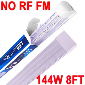 Lampe LED d'atelier NO-RF RM, 2,4 m 144 W 6 500 K blanc froid, tube LED T8 intégré de 2,4 m, éclairage de garage à brancher, forme en V, haut rendement, crestech connectable