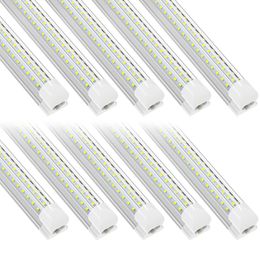 Éclairage de magasin à LED 4ft 60W Blanc froid 6000K Lumière du jour Tubes LED intégrés Lentille transparente en forme de D, raccordable, garage, entrepôt, sous-sol, éclairage de cuisine, t8 25pcs US stock