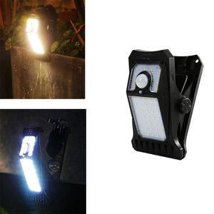 Lampe solaire à clip LED pour extérieur avec capteur de mouvement 3 modes 3 modes de montage IP65 étanche sans fil pour clôture, terrasse, mur, patio camping 45 LED