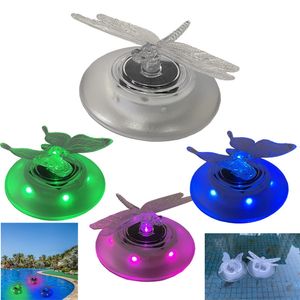 Lampes solaires flottantes à LED pour piscine, papillon libellule IP55 étanche, lueur changeante de couleur pour décoration de fête, piscine, plage, jardin, arrière-cour