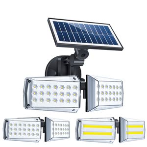 Lampes solaires à LED capteur à micro-ondes amélioré extérieur 270 applique murale sans fil solaire grand Angle lumière d'inondation étanche pour Garage