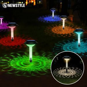 LED Solar Pathway Lights Bright Outdoor Emperproofr RGB Couleur Couleur Paysage Light Light Yard Pays Decorway Warmwhite 240425