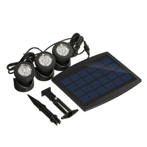 LED solaire alimenté 3 lampes paysage projecteur Projecteur lumière pour jardin piscine étang éclairage extérieur lumières sous-marines