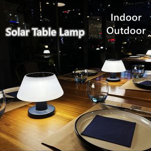 Lámpara de mesa solar LED para exteriores, seta impermeable, 18 ledes, luz de escritorio para patio exterior regulable, lámpara de escritorio solar inalámbrica moderna junto a la cama para jardín, cafetería, interior