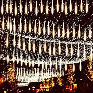 Guirlandes LED Navidad Meteor Shower String Guirlandes lumineuses Décorations d'arbre de Noël Décoration de jardin de mariage en plein air 2023 Nouvel An Réverbère YQ240401