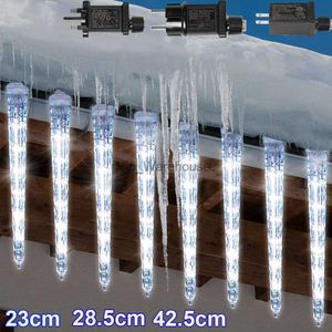 LED Strings Party étanche en plein air Noël Icicle Lights Chaser Goutte de pluie Neige LED Meteor Shower Lights Winter Party Tree Éclairage de vacances HKD230919