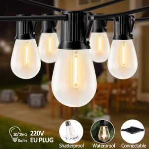 Cordes LED en plastique S14 guirlande de rue lumière extérieure E27 chaîne incassable connectable chaîne étanche décoration de mariage YQ240401