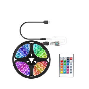 Tiras de luces LED 16.4 pies Tiras de luces que cambian de color a prueba de agua Control remoto brillante 5050 Iluminación RGB multicolor para habitación Dormitorio Cocina Patio Fiesta usalight