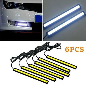 Bandes LED 6X Auto Lampe Voiture Feux Diurnes Ampoule 12V Étanche En Aluminium Conduite Brouillard LED Car Styling Ultra Lumineux COB 17cm Bande Lampe P230315